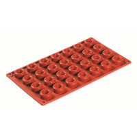 Forma silikonowa Formaflex do monoporcji - 300x175 mm, 28 szt. x 30x13,5 mm, 7,5 ml - FR073 | PAVONI, Micro Savarin Tondo