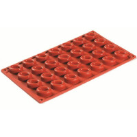 Forma silikonowa Formaflex do monoporcji - 300x175 mm, 28 szt. x 35x25x13,5 mm, 7,5 ml - FR074 | PAVONI, Micro Savarin Oval