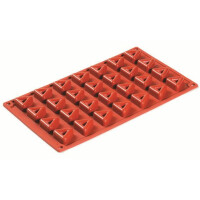 Forma silikonowa Formaflex do monoporcji - 300x175 mm, 28 szt. x 30x30x13,5 mm, 6,5 ml - FR076 | PAVONI, Micro Savarin Triango