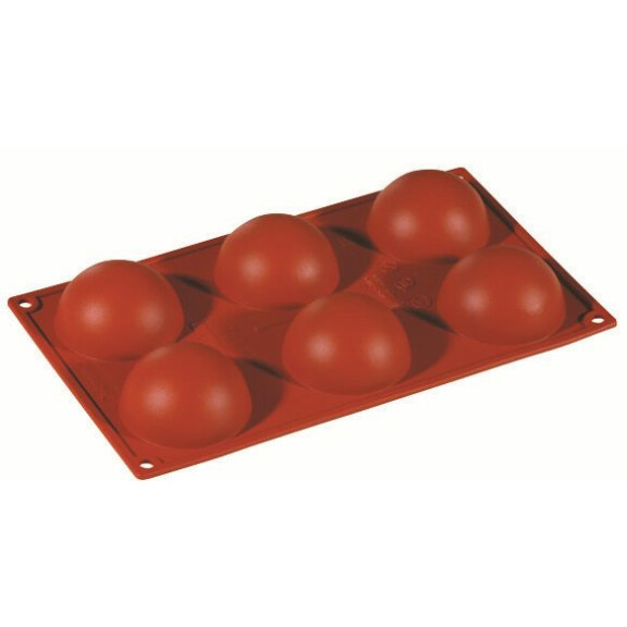 Forma silikonowa Formaflex do monoporcji - 300x175 mm, 6 szt. x 70x35 mm, 89 ml - FR001 | PAVONI, Semisfera