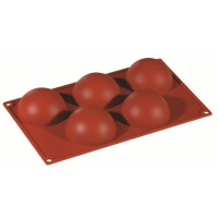 Forma silikonowa Formaflex do monoporcji - 300x175 mm, 5 szt. x 80x40 mm, 134 ml - FR018 | PAVONI, Semisfera