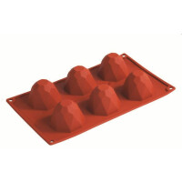 Forma silikonowa Formaflex do monoporcji - 300x175 mm, 6 szt. x 68x45 mm, 80 ml - FR034 | PAVONI, Diamante