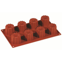 Forma silikonowa Formaflex do monoporcji - 300x175 mm, 8 szt. x 56x50 mm, 70 ml - FR032 | PAVONI, Canelle