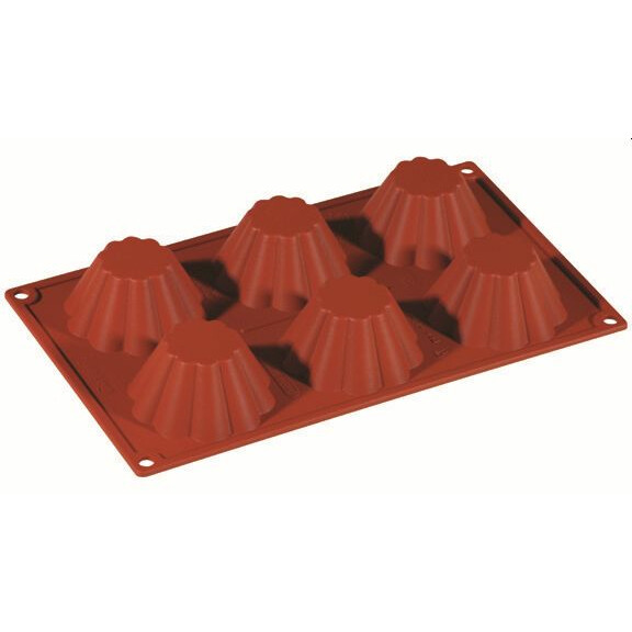 Forma silikonowa Formaflex do monoporcji - 300x175 mm, 6 szt. x 79x37 mm, 100 ml - FR012 | PAVONI, Briochette Cannellata