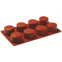 Forma silikonowa Formaflex do monoporcji - 300x175 mm, 8 szt. x 60x35 mm, 89 ml - FR017 | PAVONI, Cilindro