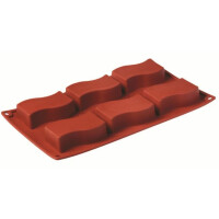 Forma silikonowa Formaflex do monoporcji - 300x175 mm, 6 szt. x 80x45x25 mm, 85 ml - FR036 | PAVONI, Rettangolo Ondine