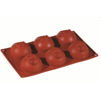 Forma silikonowa Formaflex do monoporcji - 300x175 mm, 6 szt. x 75x43 mm, 128 ml - FR053 | PAVONI, Semisfere Accoppiate