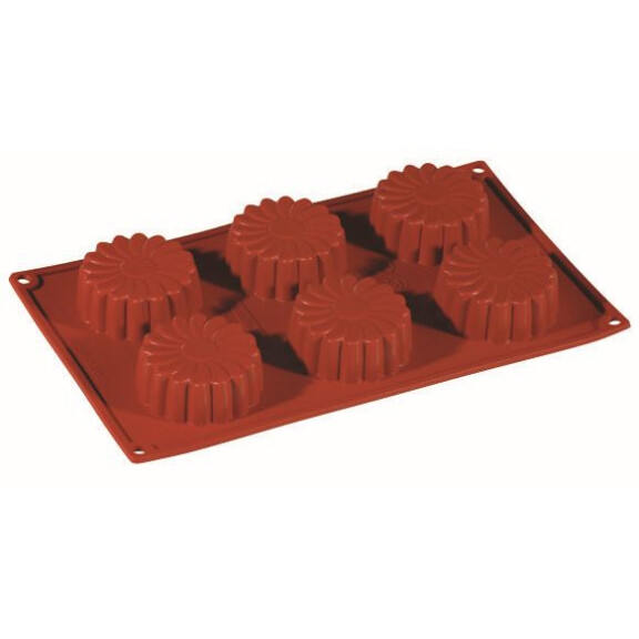 Forma silikonowa Formaflex do monoporcji - 300x175 mm, 6 szt. x 68x27 mm, 75 ml - FR045 | PAVONI, Mini Margherita