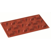 Forma silikonowa Formaflex do monoporcji - 300x175 mm, 18 szt. x 40x36x12 mm, 8 ml - FR071 | PAVONI, Tondo Quadro Triangolo