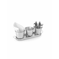 Zestaw 3 wiaderek z tacką 36,5x13x12,5 cm | HENDI, 425961