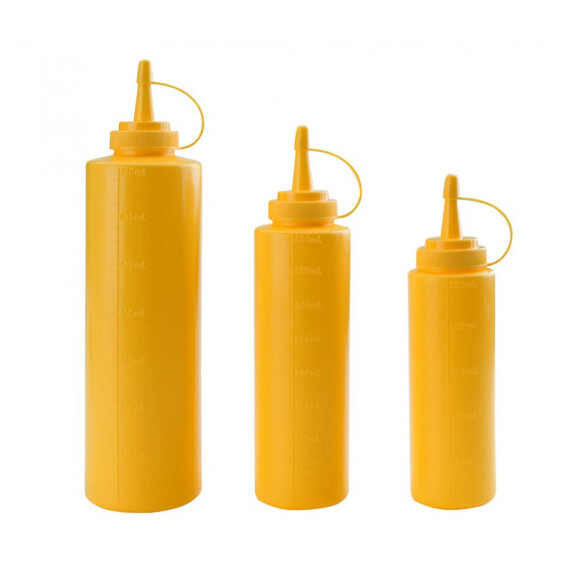 Dyspenser do sosów z miarką 400 ml, żółty  | TOM-GAST, T-61940A