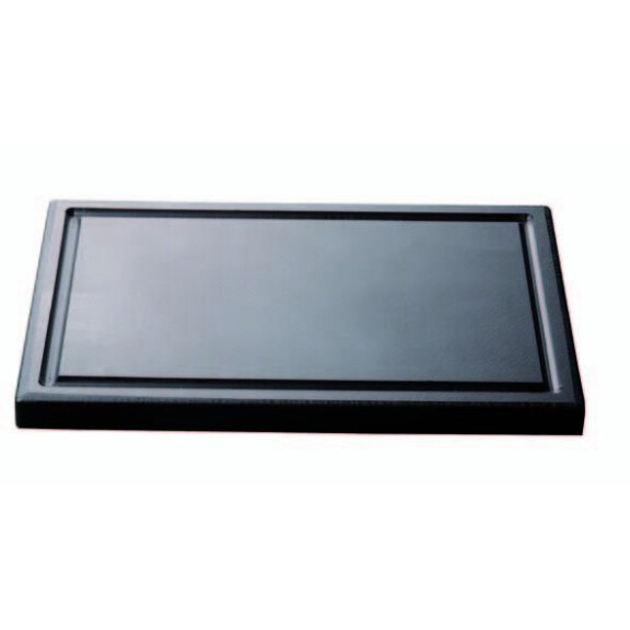 Deska do krojenia z polietylenu, czarna z ociekaczem 30x20 cm | TOM-GAST, T-30202