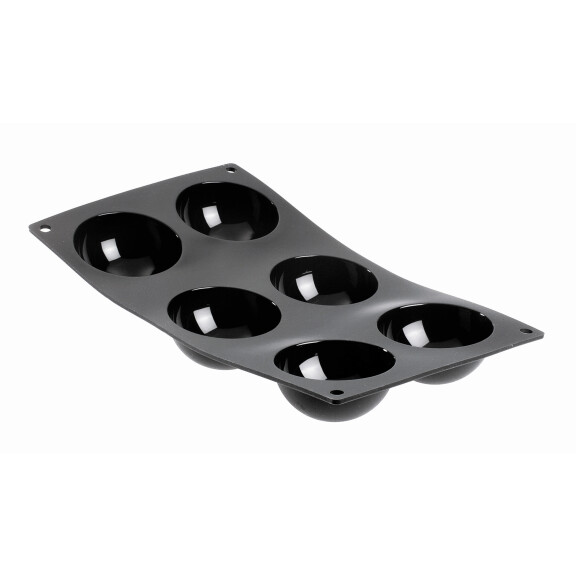 Silikonowa mata do ciastek 30x17,6 cm, 6 półkul 70x34 mm | DE BUYER, Moul'flex