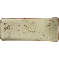 Talerz serwingowy z oliwkowej porcelany, 21,5x18 cm | FINE DINE, Kolory Ziemi Olive