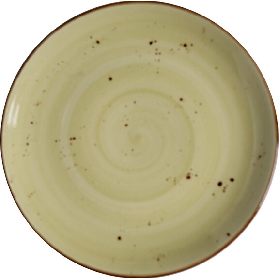 Talerz płytki z oliwkowej porcelany o średnicy 19 cm | FINE DINE, Kolory Ziemi Olive