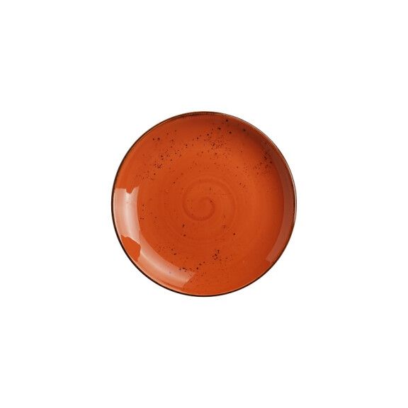 Talerz płytki z pomarańczowej porcelany o średnicy 24 cm | FINE DINE, Kolory Ziemi Dahlia