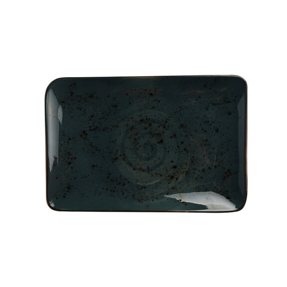 Talerz prostokątny z szarej porcelany, 30x20 cm | FINE DINE, Kolory Ziemi Arando