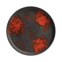 Talerz z wysokim rantem z czarnej dekorowanej porcelany o średnicy 27 cm | FINE DINE, Bloom