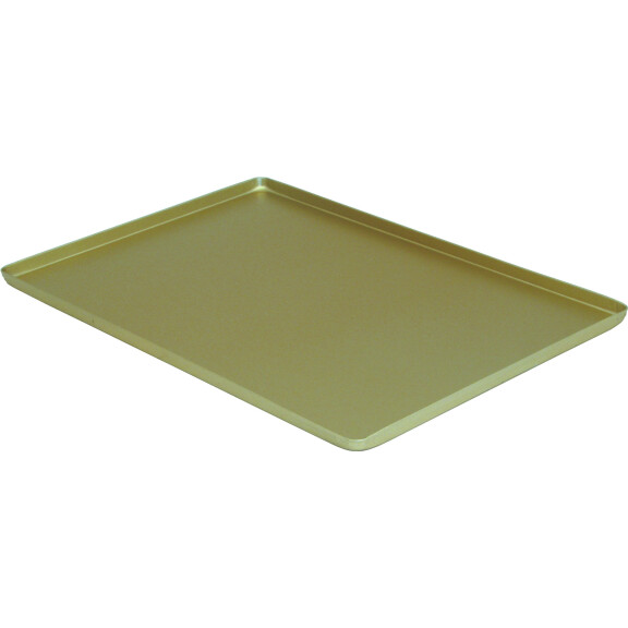 Taca wystawowa do witryn 40x25 cm, aluminiowa – złota | TOM-GAST, T-TACH40