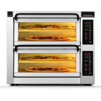 Piec do pizzy dwukomorowy, 2 komory dzielone, 4x pizza 50 cm, komory o wymiarach 535x535x195 mm | PIZZA MASTER, CounterTop 552ED-2