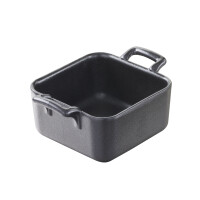 Mini naczynie, kwadratowe 7x7 cm, czarna porcelana | REVOL, Belle Cuisine Noir