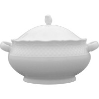 Waza z białej porcelany do zupy, o pojemności 3 l | LUBIANA, Afrodyta
