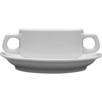 Bulionówka z białej porcelany z uszami o średnicy 16 cm | LUBIANA, Kaszub/Hel
