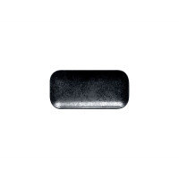 Talerz prostokątny 22x11 cm, czarna porcelana | RAK, Karbon