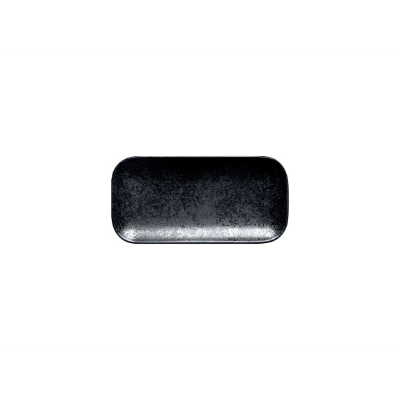Talerz prostokątny 22x11 cm, czarna porcelana | RAK, Karbon
