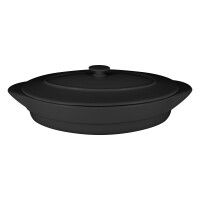 Owalna pokrywka porcelanowa Volcano - czarna, 31x21 cm | RAK, Neofusion