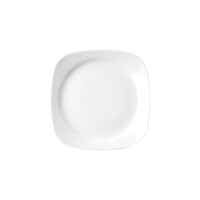 Kwadratowy, porcelanowy talerz płaski, 17 cm, biała porcelana | RAK, Ska