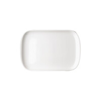 Prostokątny, porcelanowy talerz płaski, 30x20 cm, biała porcelana | RAK, Ska