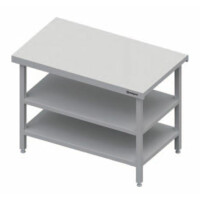 Stanowisko neutralne dwupółkowe, płyta wierzchnia ze stali nierdzewnej, 900x735x880 mm | STALGAST, ST 128