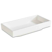 Biały, prostokątny pojemnik z melaminy 15,5 x 7,5 x 3 cm | APS, Asia Plus