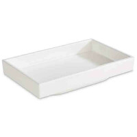 Biały, prostokątny pojemnik z melaminy 15,5 x 9,5 x 3 cm | APS, Asia Plus