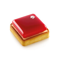 Zestaw form do tart - 6 rantów 80x80x20 mm + forma silikonowa 6x 67x67x15 mm, 62 ml | SILIKOMART, Kit Tarte Ring Square