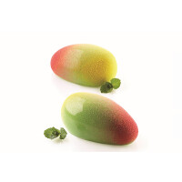 Zestaw form do przygotowania deseru na zimno - 6 szt., 130 ml, 93x57x42 mm - Mango 130 | SILIKOMART, 3D Fruits