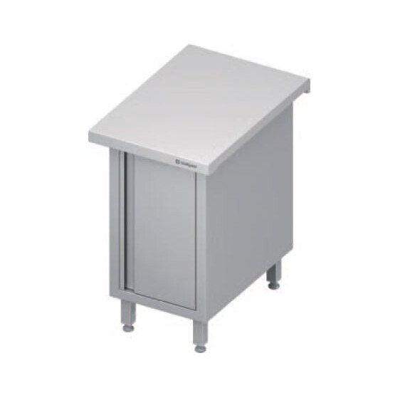 Stanowisko neutralne zabudowane, drzwi skrzydłowe, płyta wierzchnia ze stali nierdzewnej, 600x735x880 mm | STALGAST, ST 235