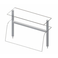 Nadstawka podwójna neutralna, szkło gięte, 1122x455x700 mm | STALGAST, ST 271