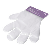 Rękawiczki z folii HDPE na zawieszce, 100 sztuk | SANIFINE, 991219