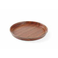Taca antypoślizgowa okrągła z wysokim rantem, orzech 360x30mm | AMERBOX, Montana