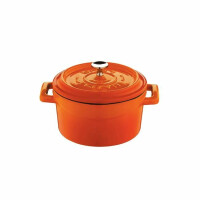 Mini garnek żeliwny z metalowym uchwytem pomarańczowa 500ml | LAVA, 832134