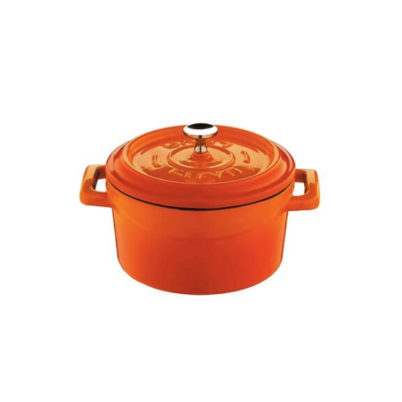 Mini garnek żeliwny z metalowym uchwytem pomarańczowa 500ml | LAVA, 832134