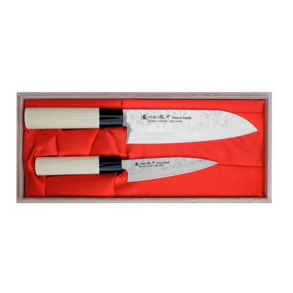 Zestaw Santoku + uniwersalny | SATAKE, Nashiji Natural