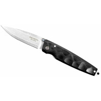 Nóż składany 6,5cm | MCUSTA, Shinra Emotion 2 Black Pakka Damascus