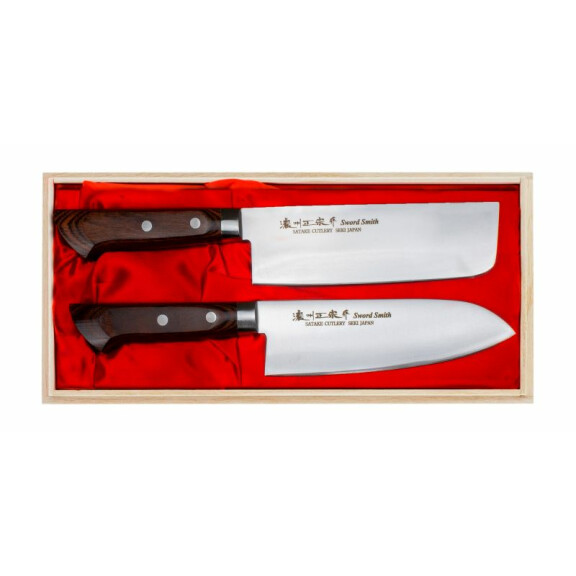 Zestaw Santoku + Nakiri | SATAKE, Unique Shirogami
