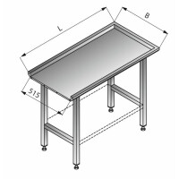 Stół prosty, 800x575x850 mm | LOZAMET, LO324/8057
