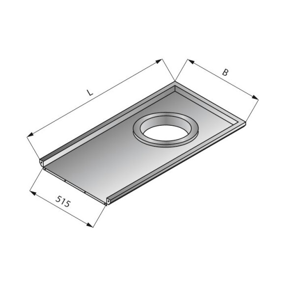 Płyta stołu z otworem na odpadki, 600x575 mm | LOZAMET, LO326/6057