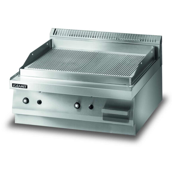 Płyta grillowa gazowa, ryflowana, 8 kW, 700x650x270 mm | LOZAMET, LGG620