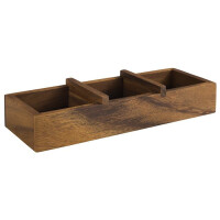 Drewniany pojemnik do serwowania 235x85x45 mm, brązowy | APS, Table